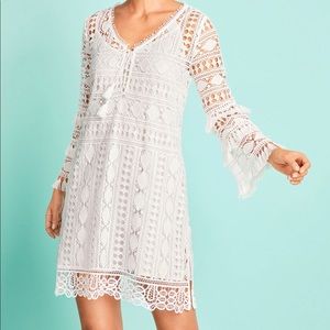 Sz L Talbots White Crocheted Dress / Cover-Up